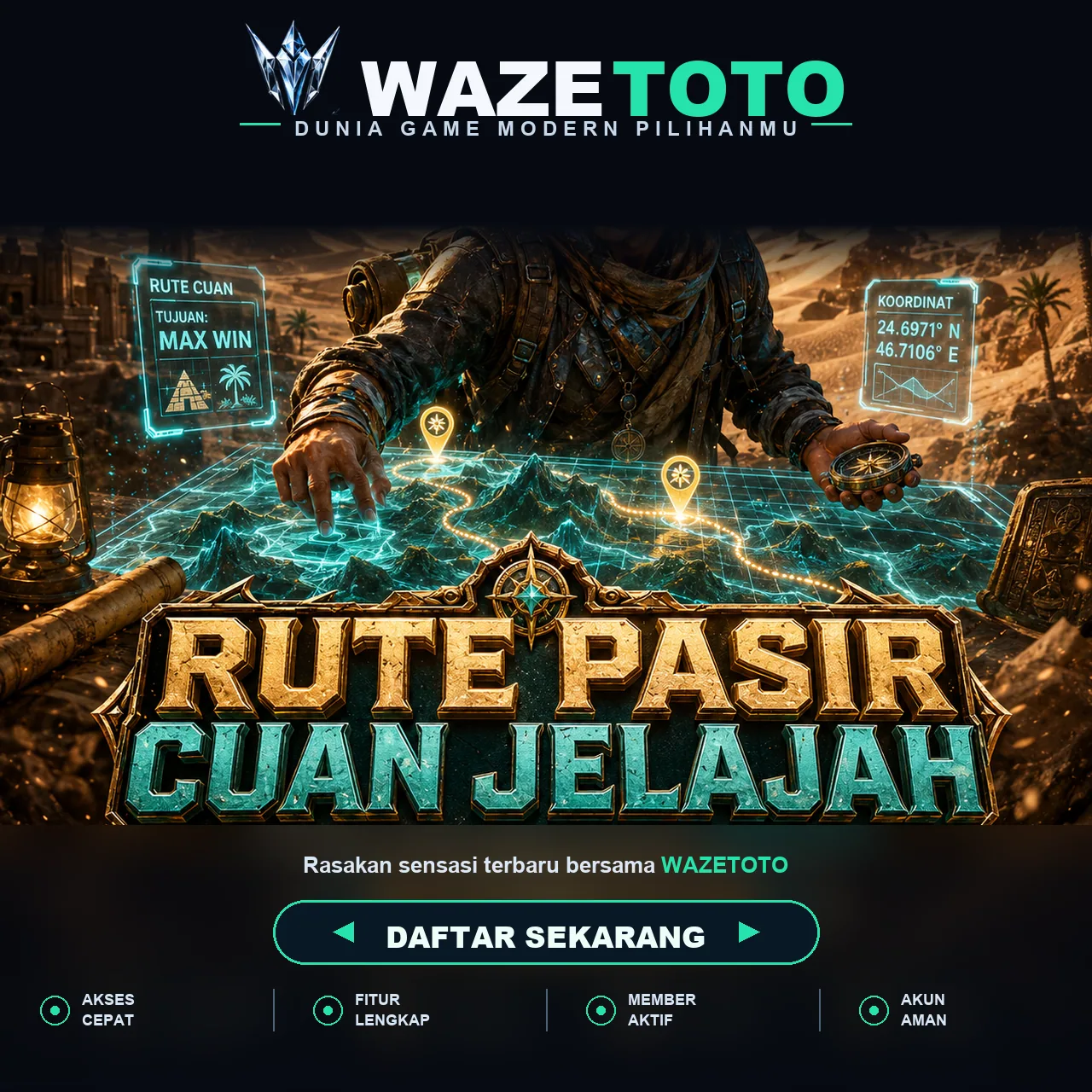 Banner resmi WAZETOTO untuk panduan pola spin slot gacor dan maxwin di asia daring